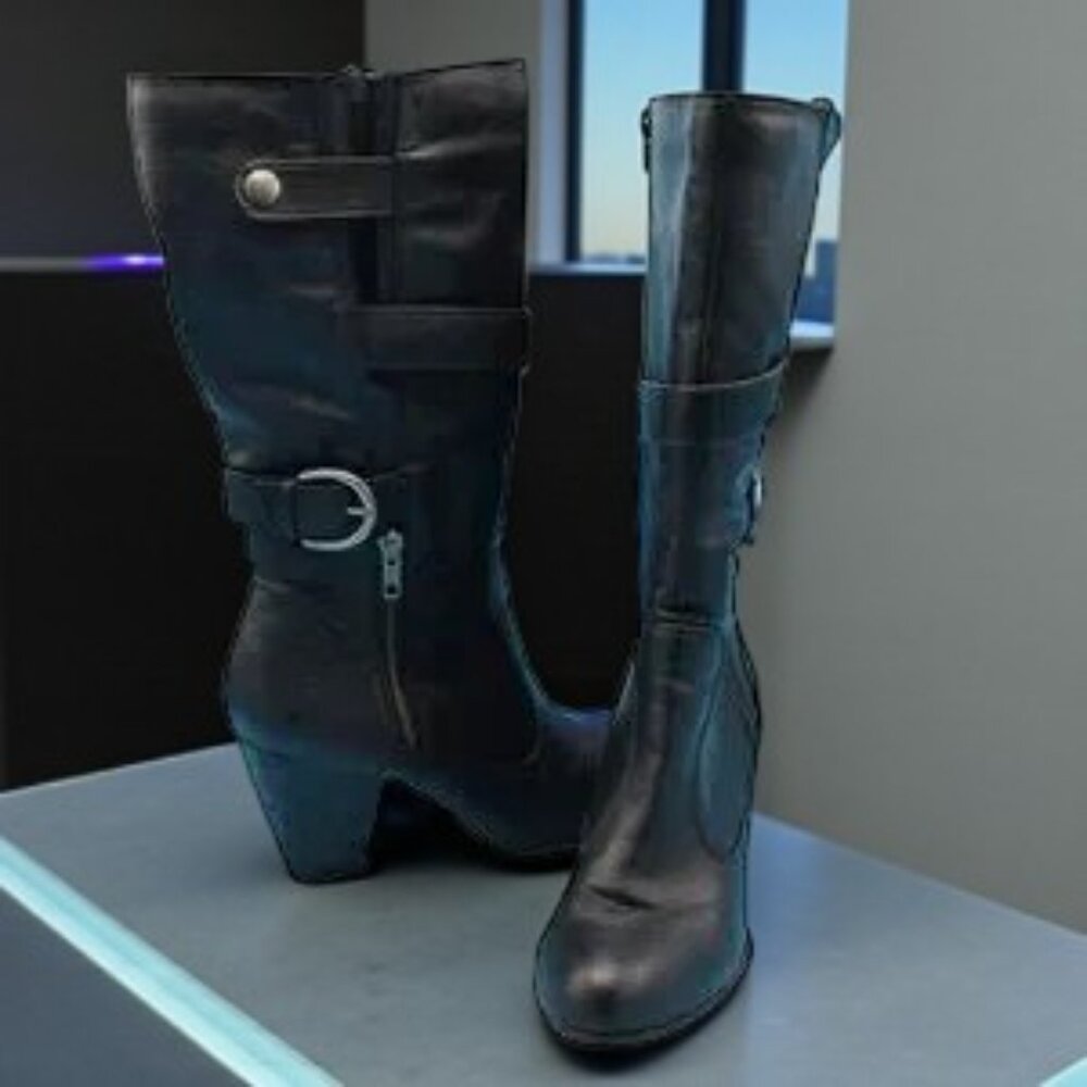 Vintage Liz & Co Zippers, Buckles, & Snaps Boots Vegan Leather